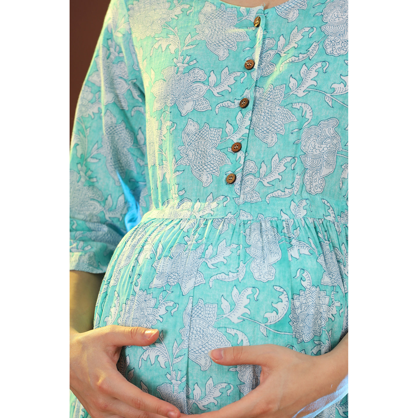 Sky Blush on Feeding Maternity Midi Dress