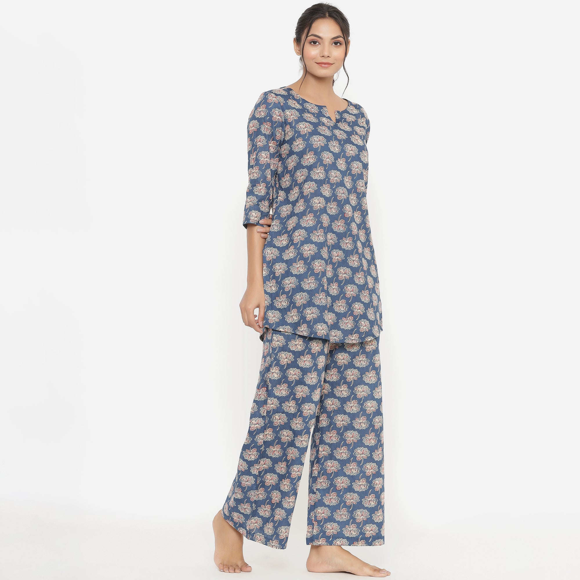 Lotus on Indigo Loungewear Top Set