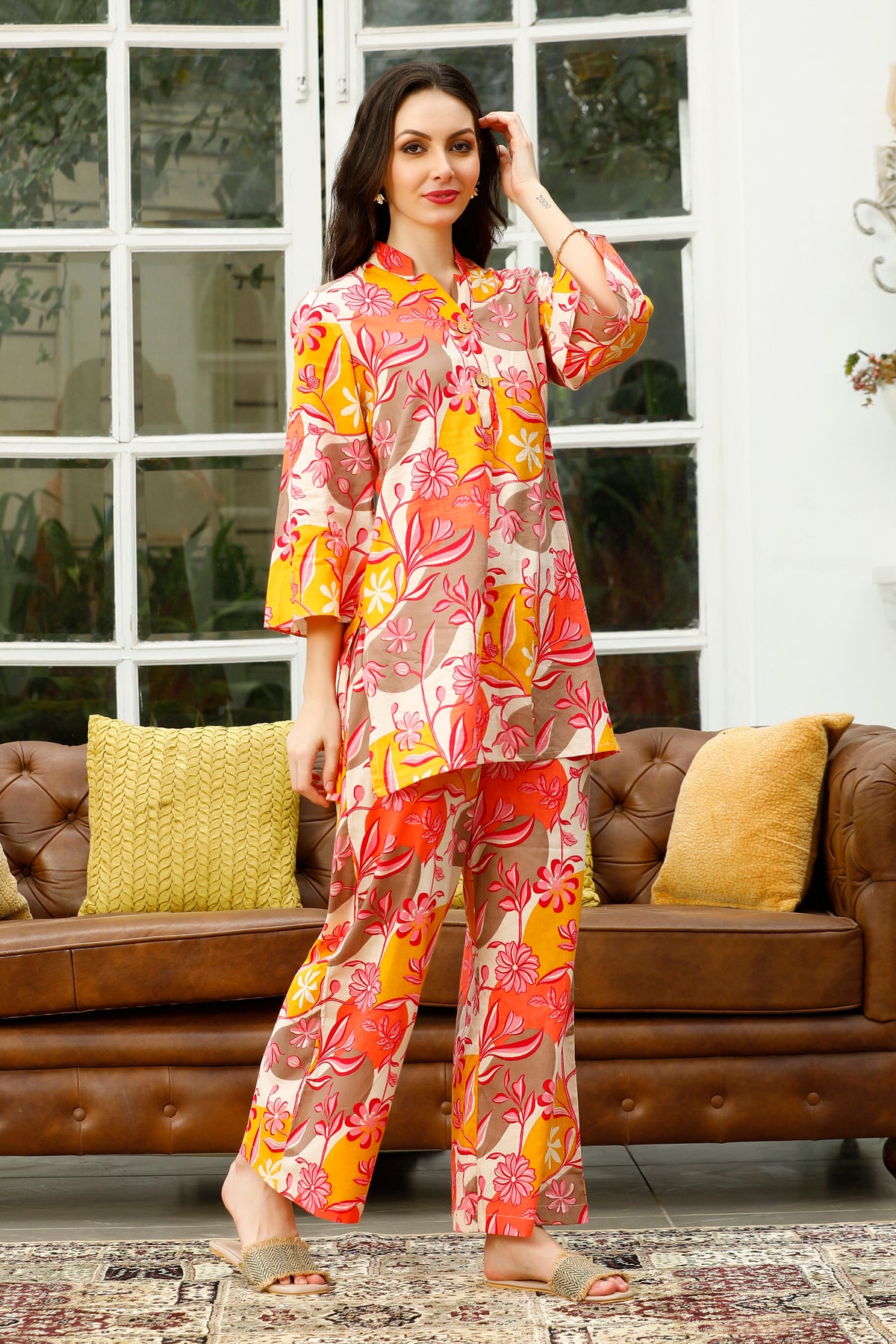 Colour Carnival Cotton Palazzo Loungewear Set