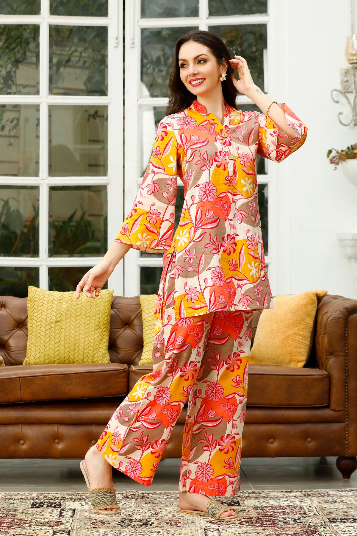 Colour Carnival Cotton Palazzo Loungewear Set