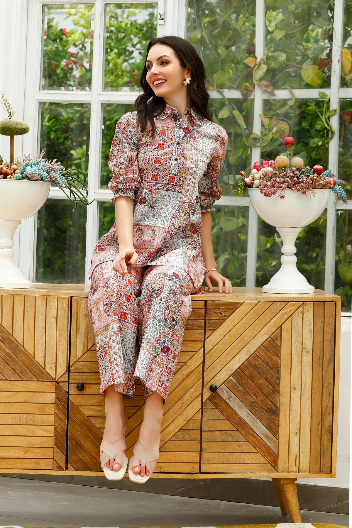 Paisley Patch Party Palazzo Loungewear Set