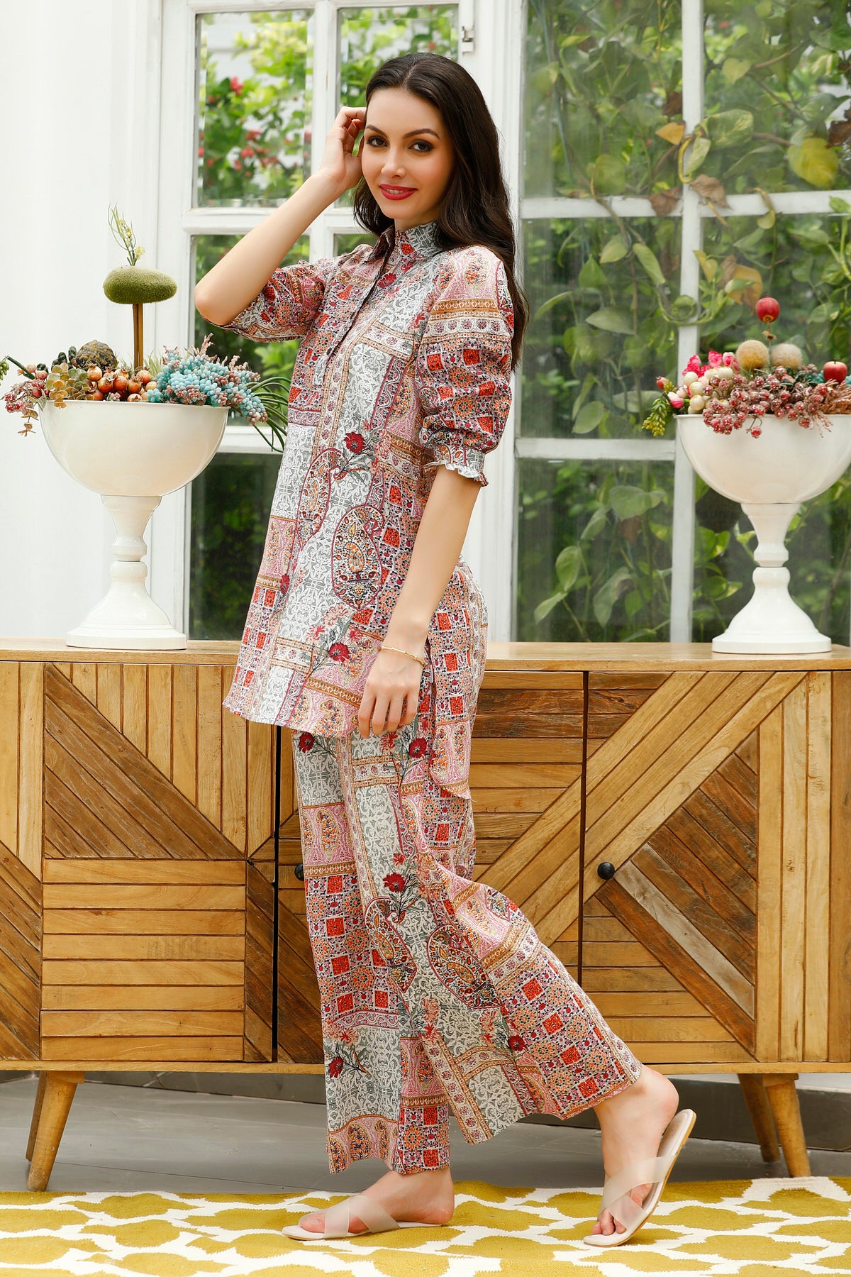 Paisley Patch Party Palazzo Loungewear Set