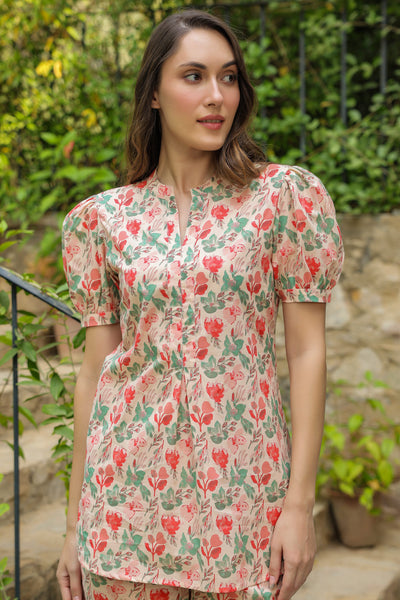 Peachy Primrose cotton co-ord set