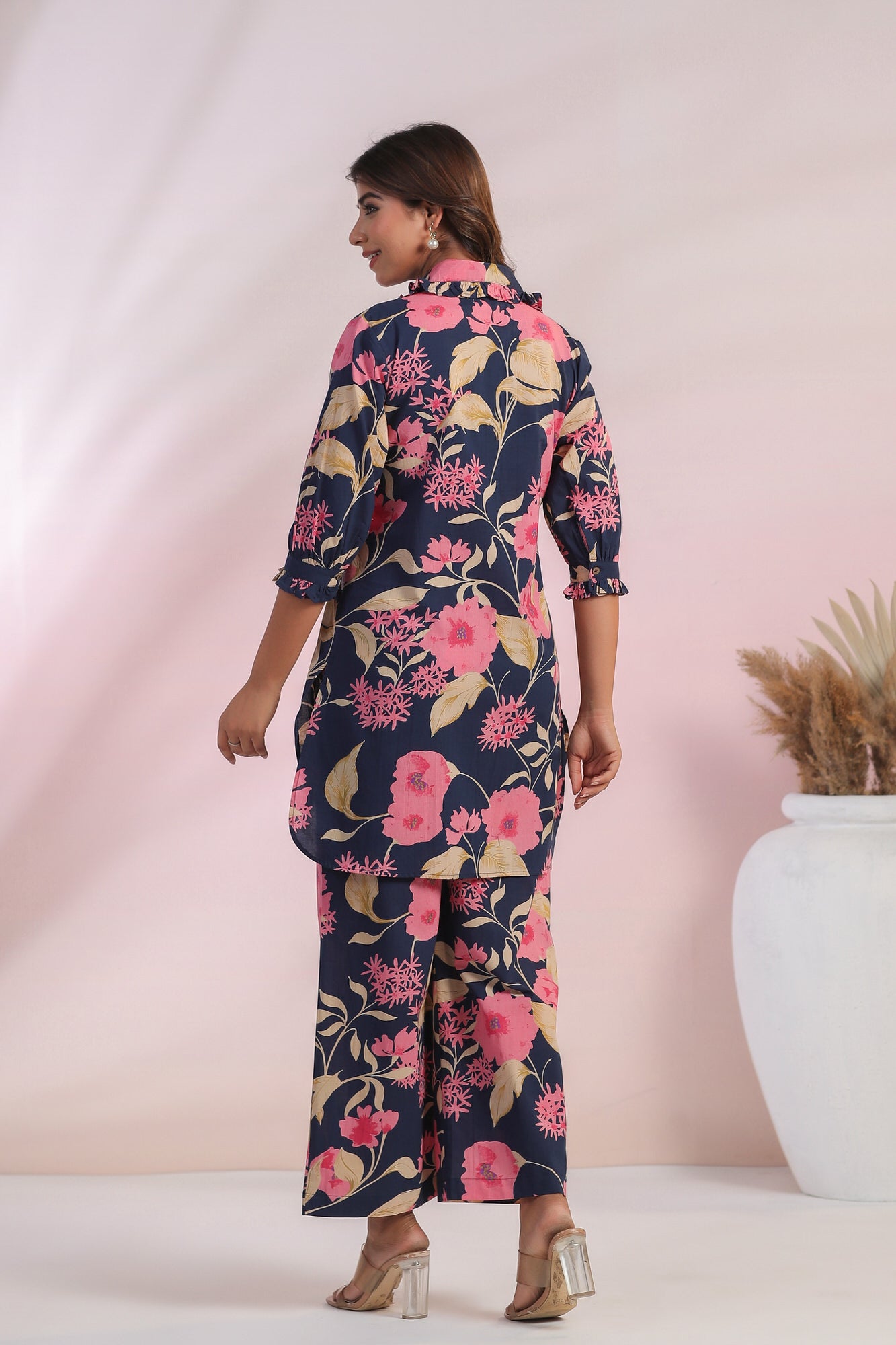 Ink Enigma Cotton Palazzo Loungewear Set