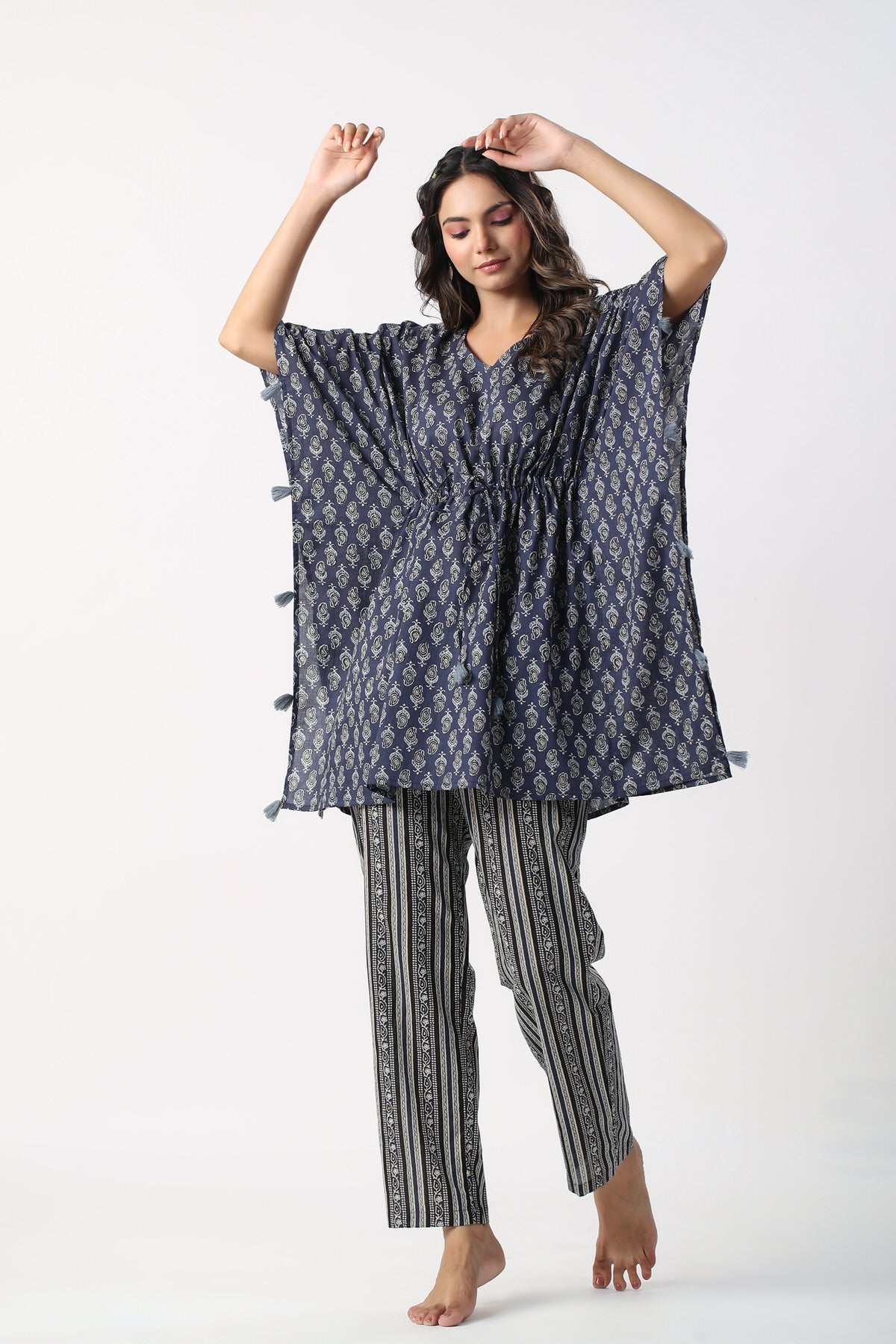 Dusk to Dawn Cotton Kaftan Pajama set