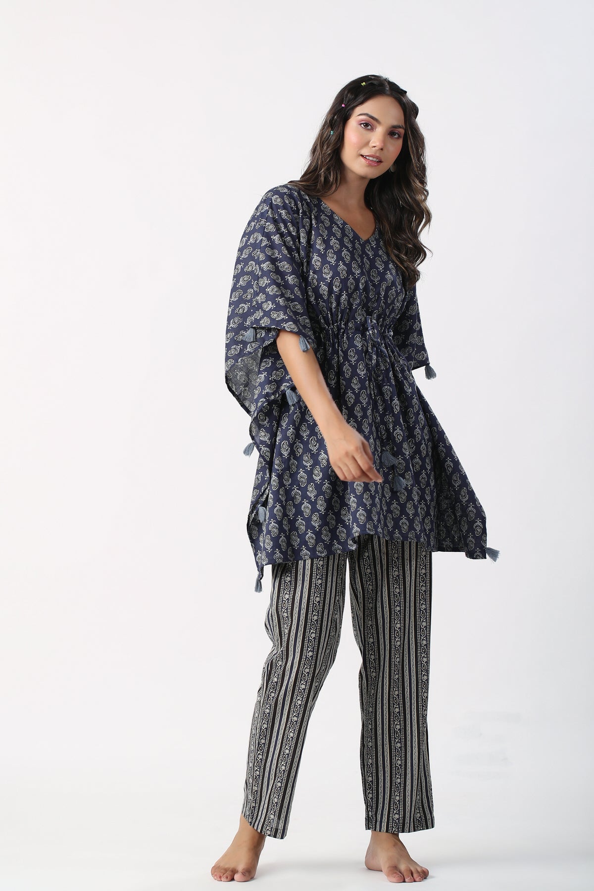 Dusk to Dawn Cotton Kaftan Pajama set