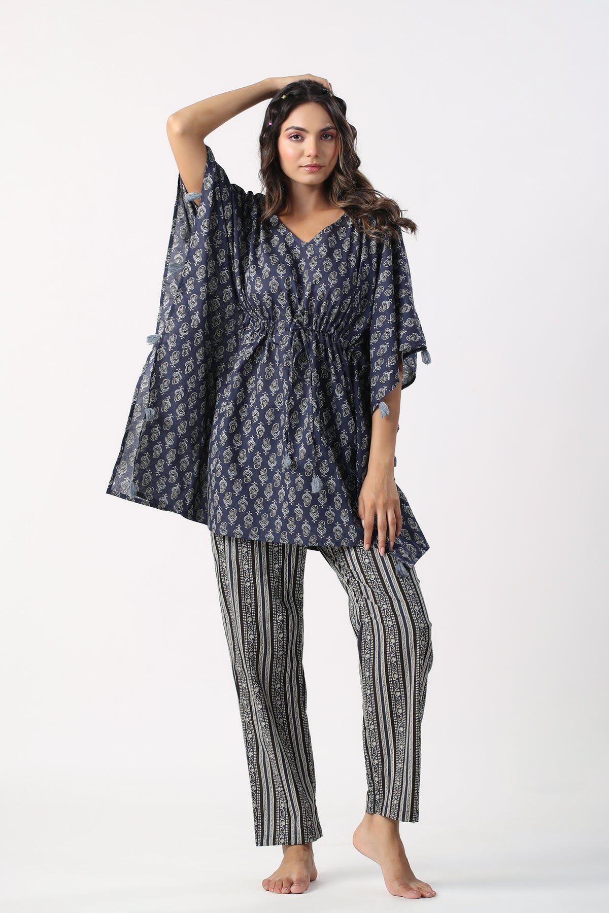 Dusk to Dawn Cotton Kaftan Pajama set