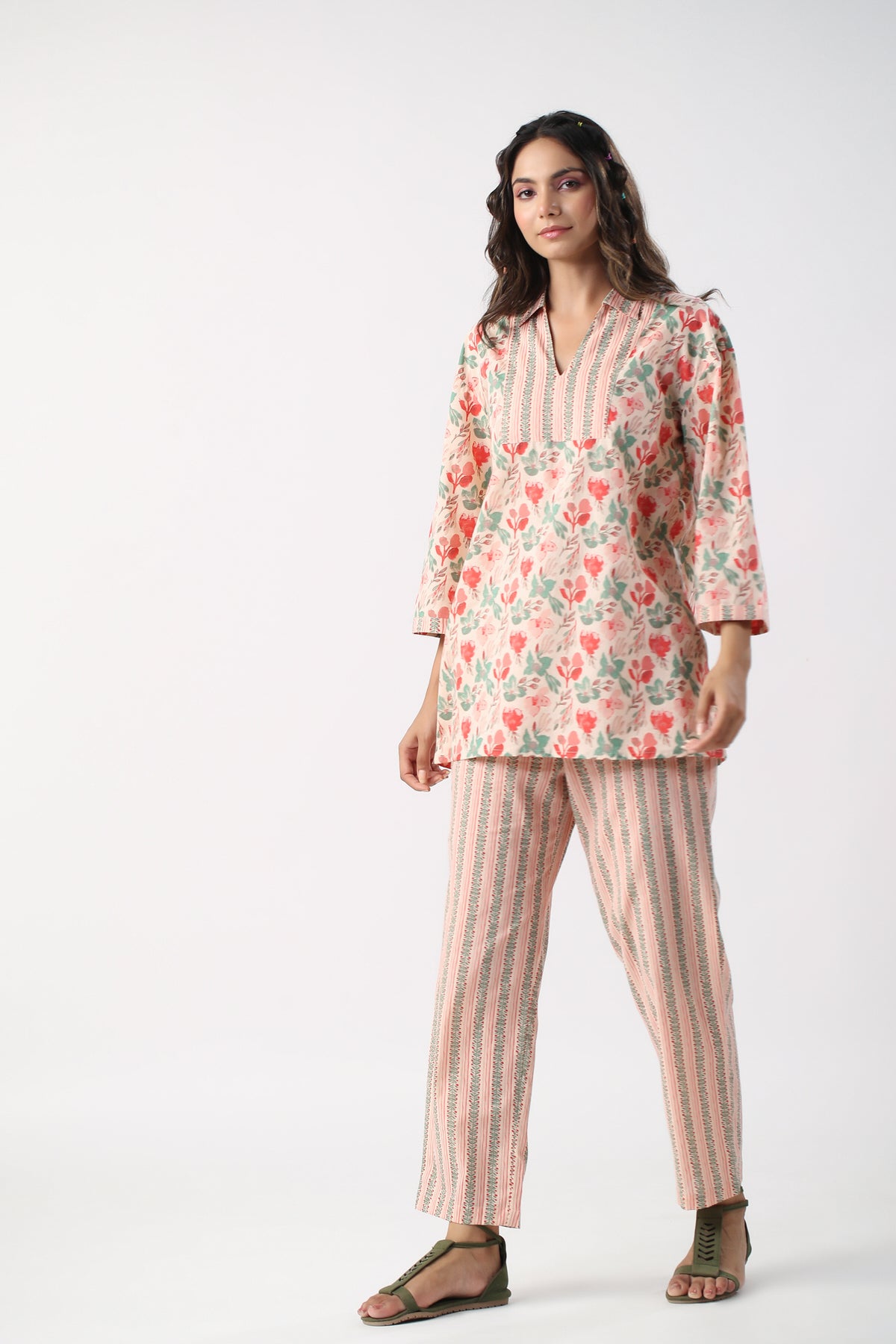 Tulip Treasures Cotton Loungewear Top Set