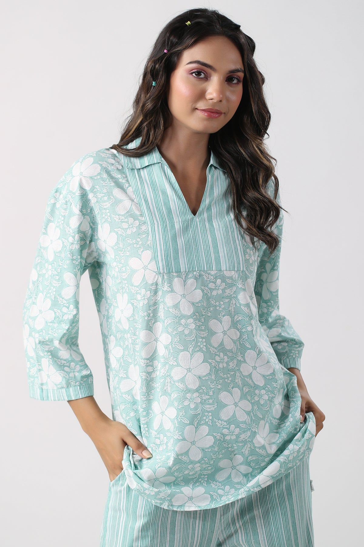 Lily Grace Cotton Loungewear Top Set