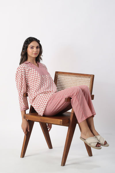 Vintage Paisley Cotton Loungewear Set