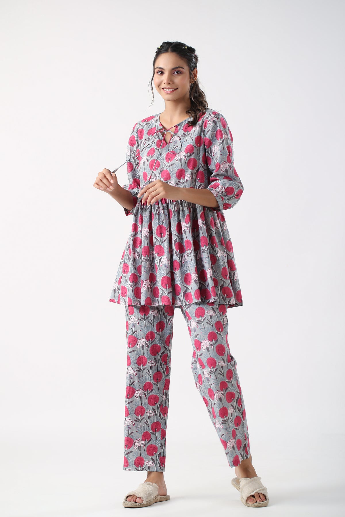 Garden Gala Cotton Loungewear Top Set