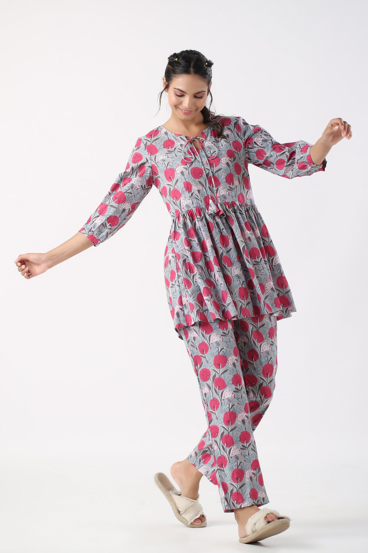 Garden Gala Cotton Loungewear Top Set