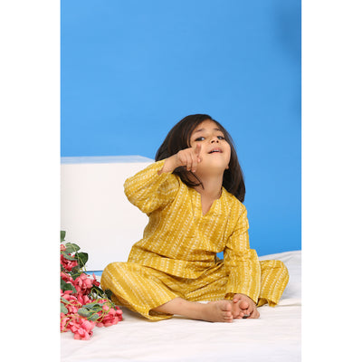 Shibori on Yellow Kids Loungewear Set