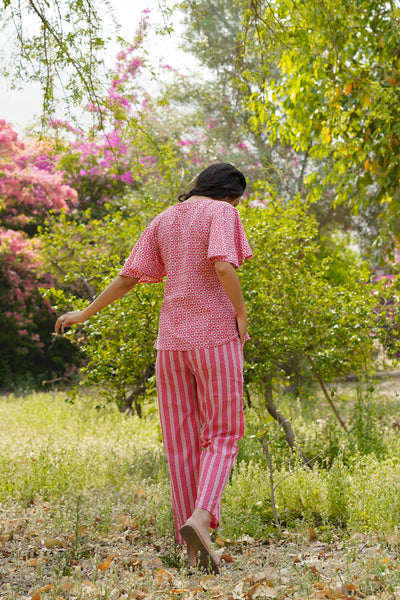 Garden treasures on Pink Loungewear