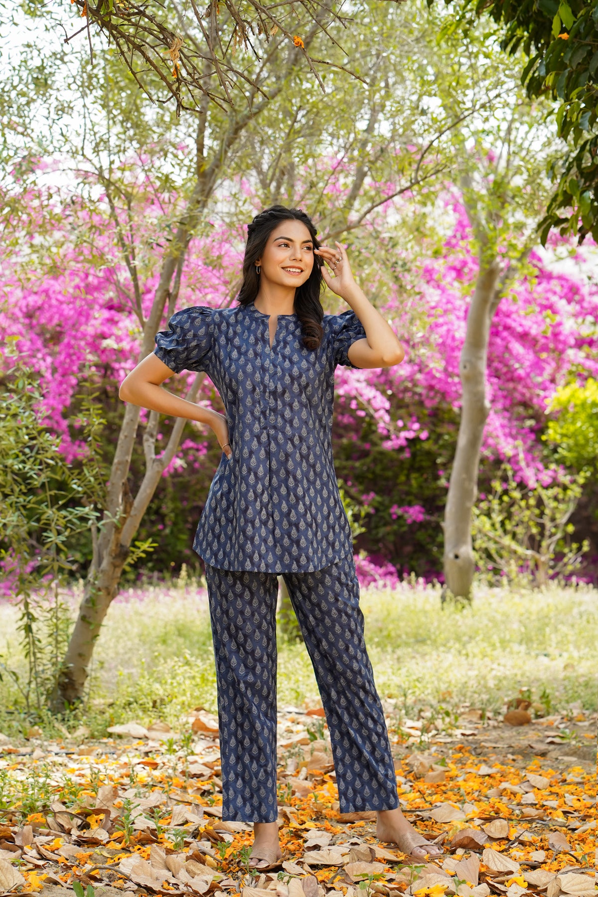 Toucan Forrest on Blue Loungewear Top Set