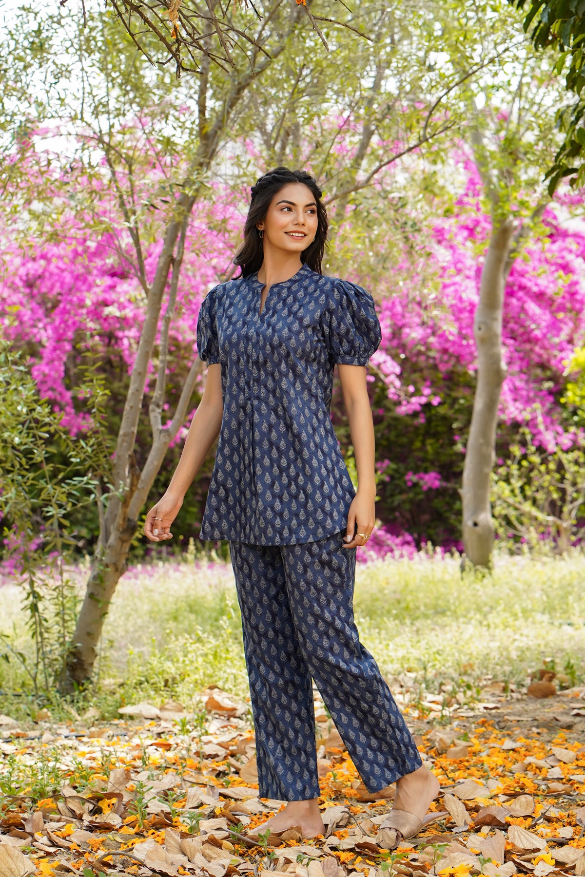 Toucan Forrest on Blue Loungewear Top Set