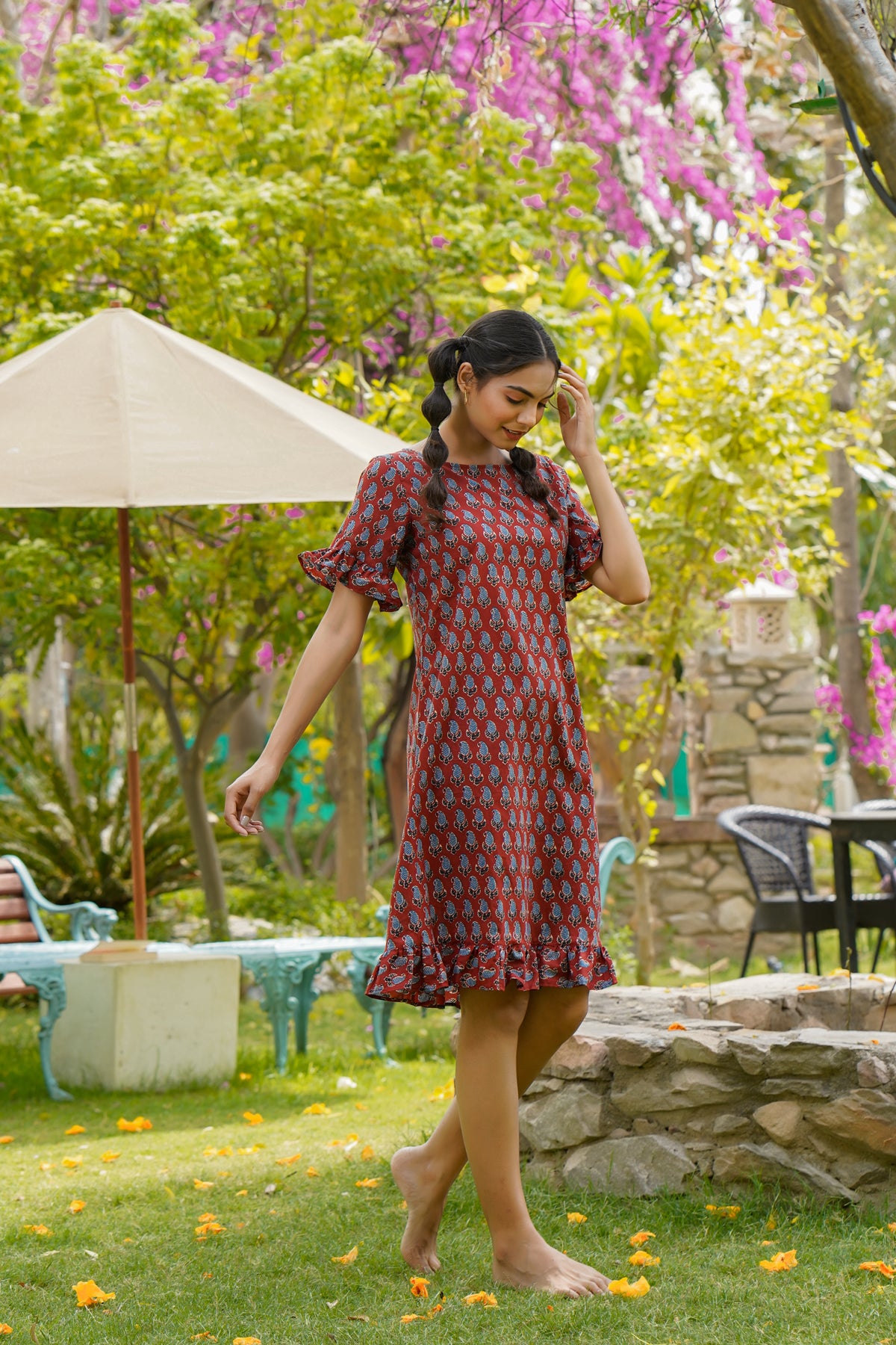 Paisley on Maroon T-shirt Dress