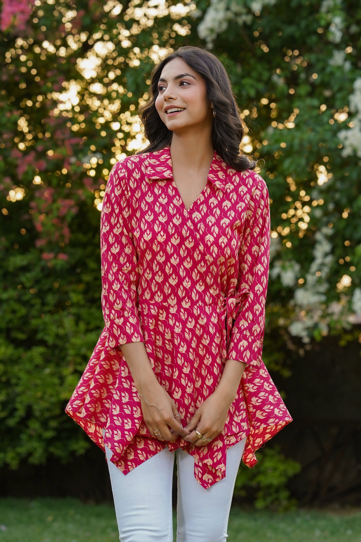 Flames on Pink Short Kurti