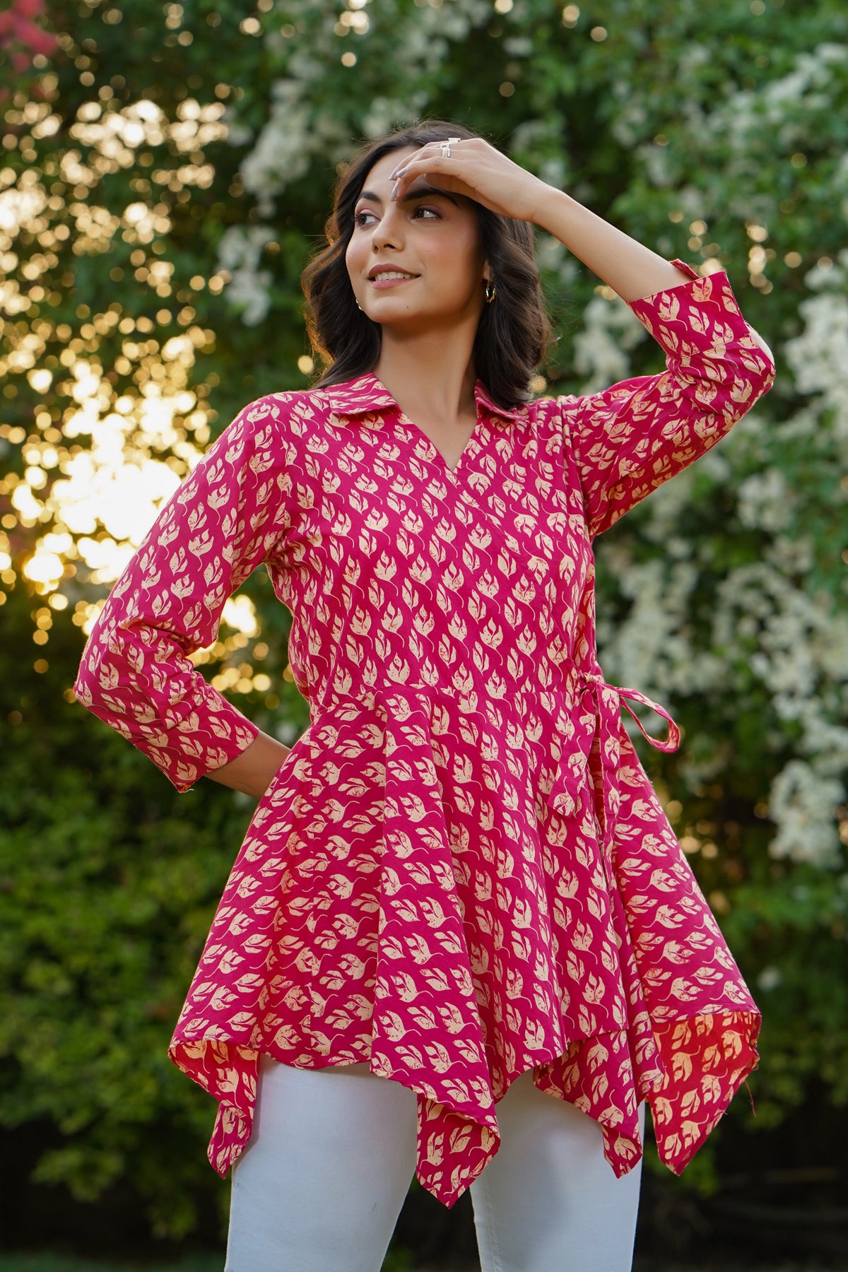 Flames on Pink Short Kurti