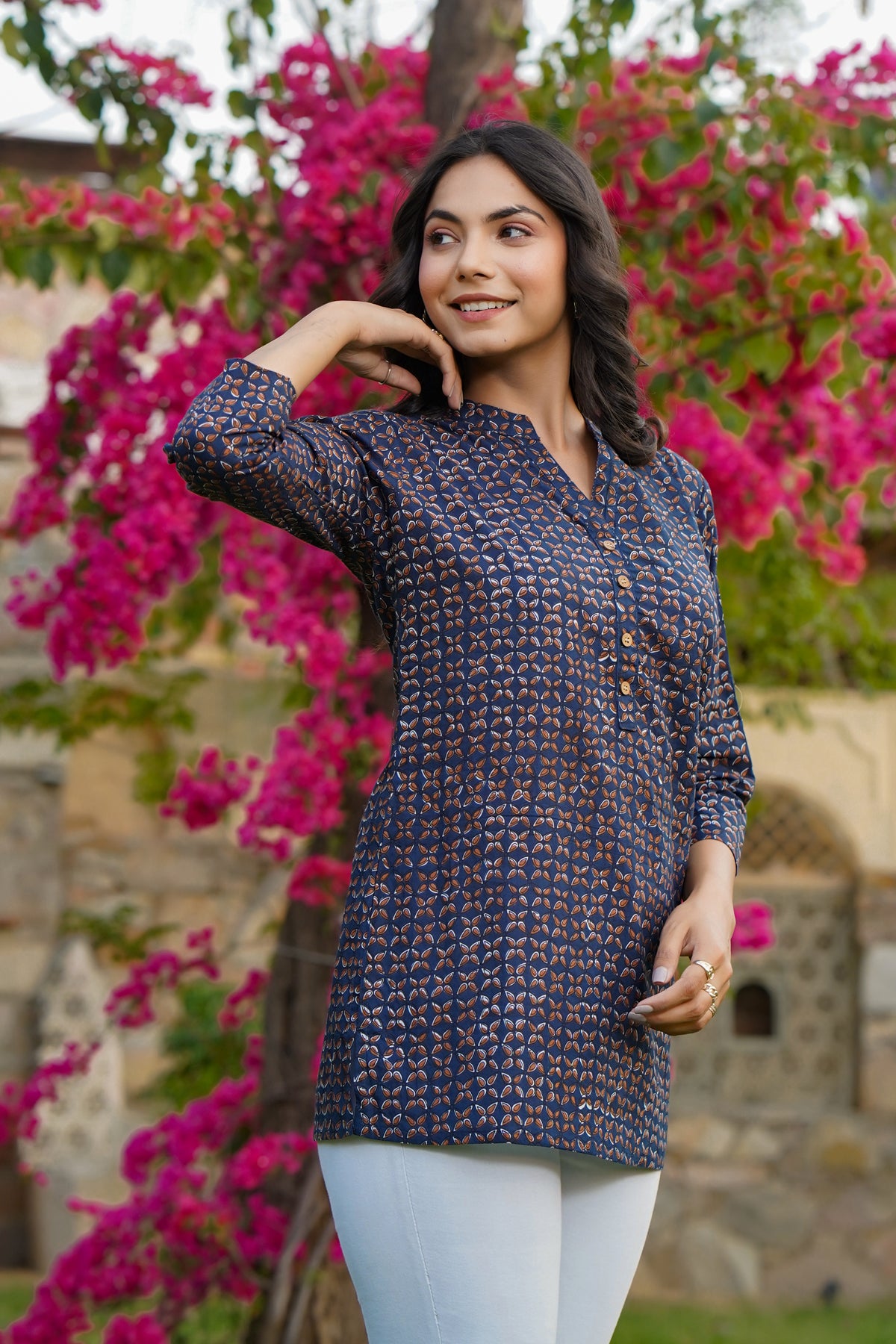 Cruciform on Blue Short Kurti