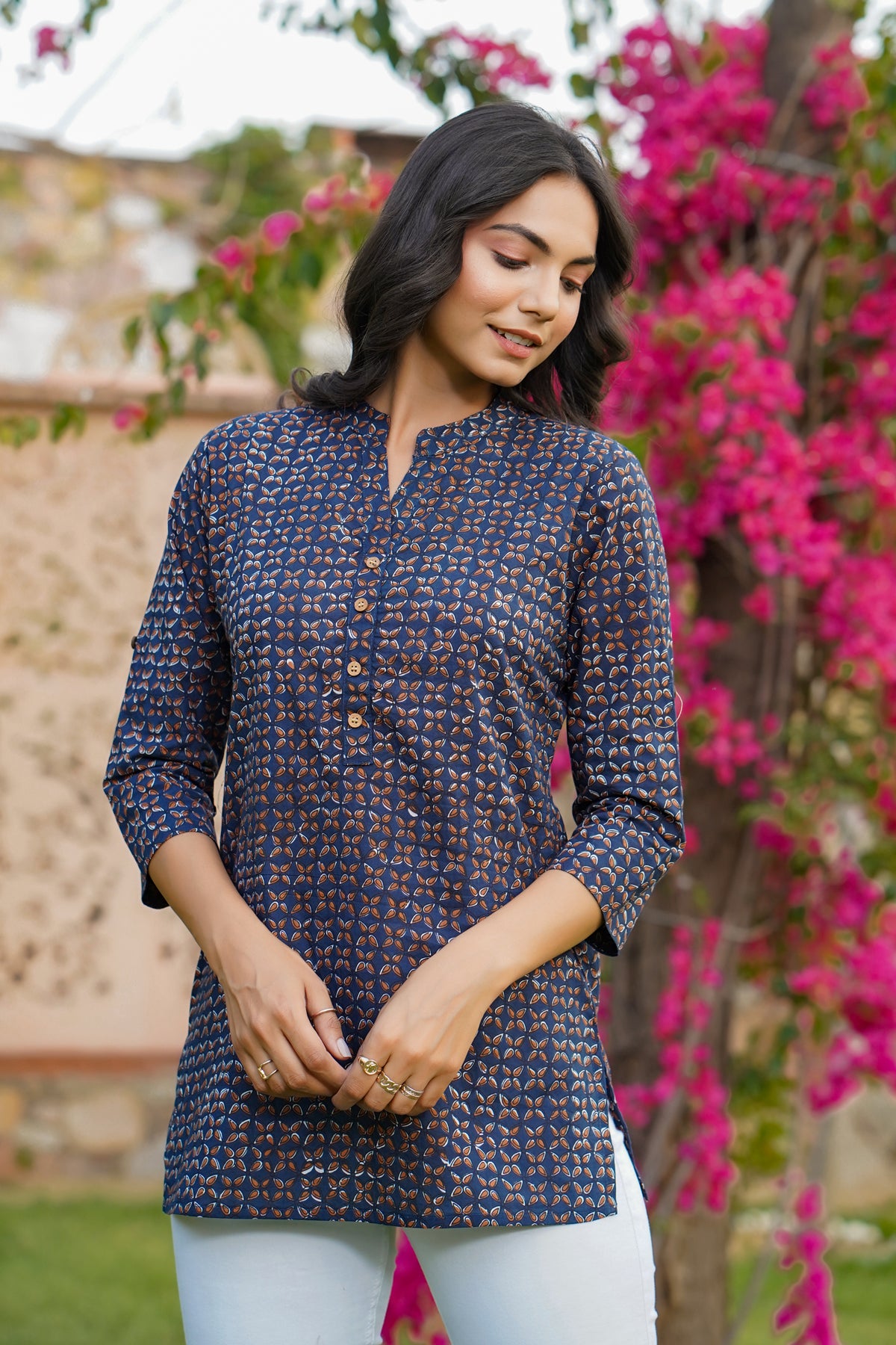 Cruciform on Blue Short Kurti