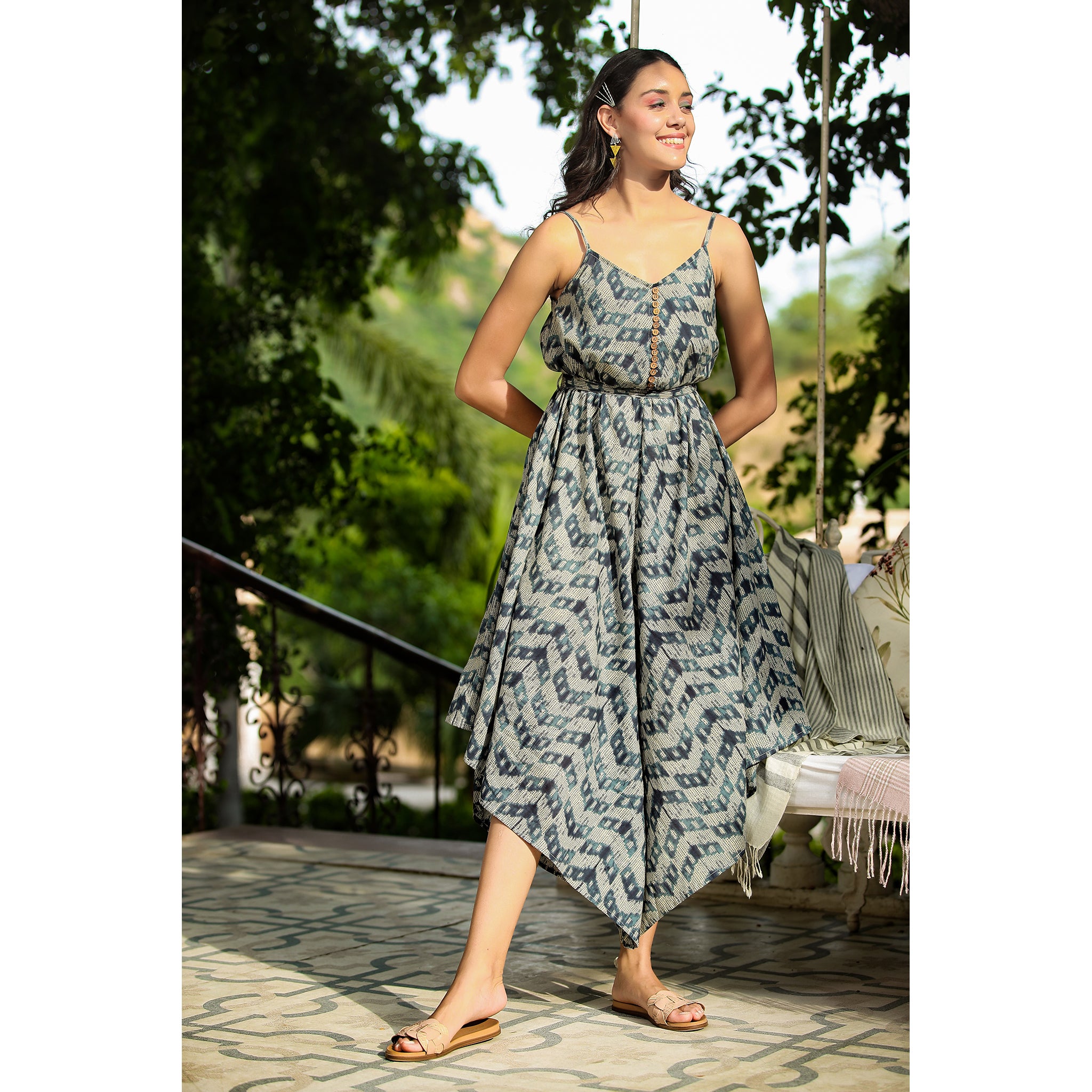 Shibori on Blue Dhoti Jumpsuit