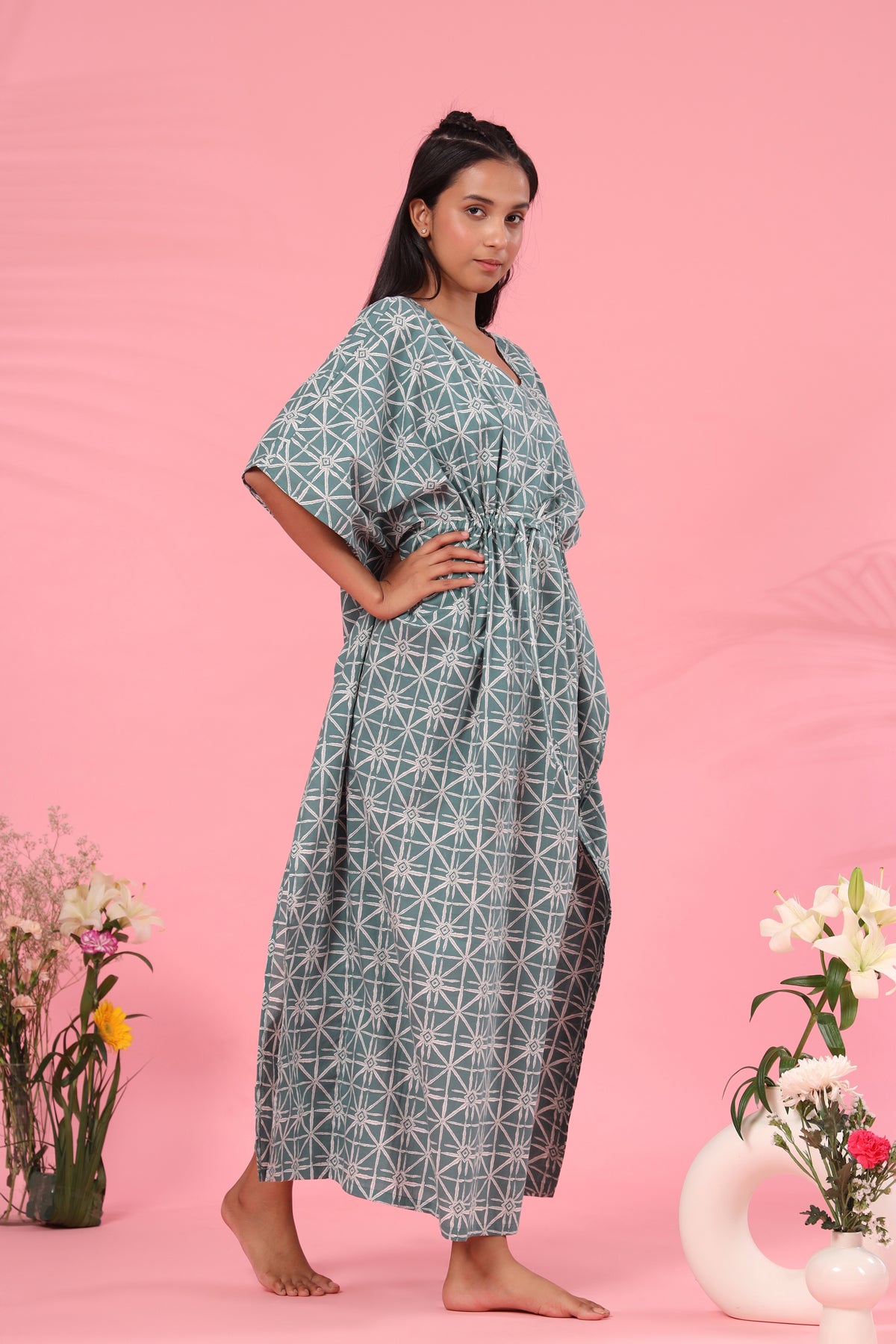 Geometrical Patterns on Blue Kaftan