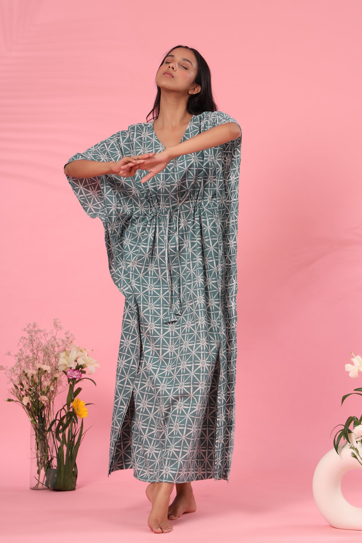 Geometrical Patterns on Blue Kaftan