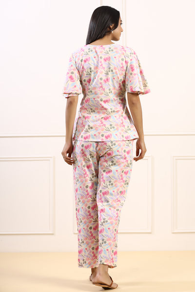 Cherry Blossom on Off white Loungewear Set