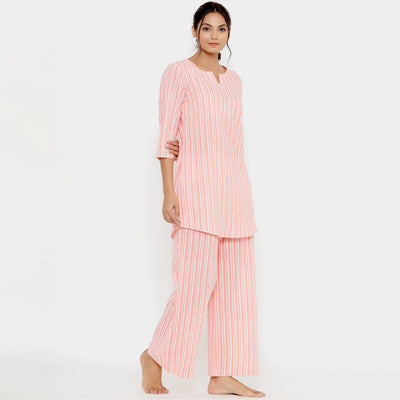 Vertical Stripes On Pink loungewear