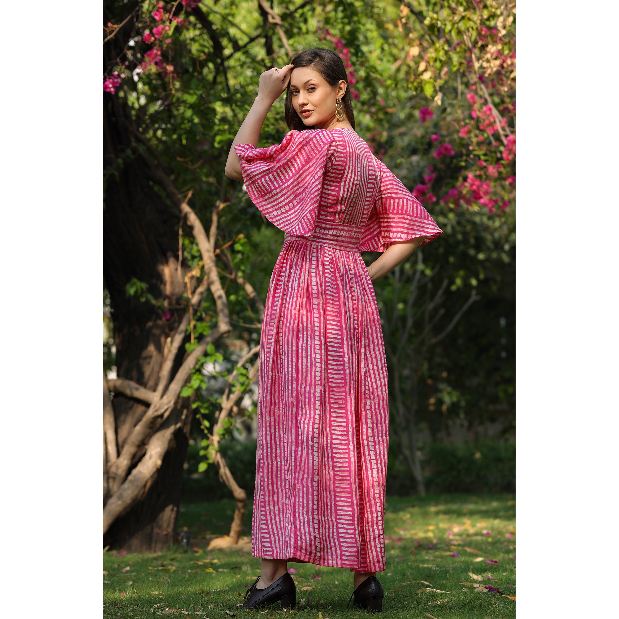 Cosmo Pink Silk Maxi Dress