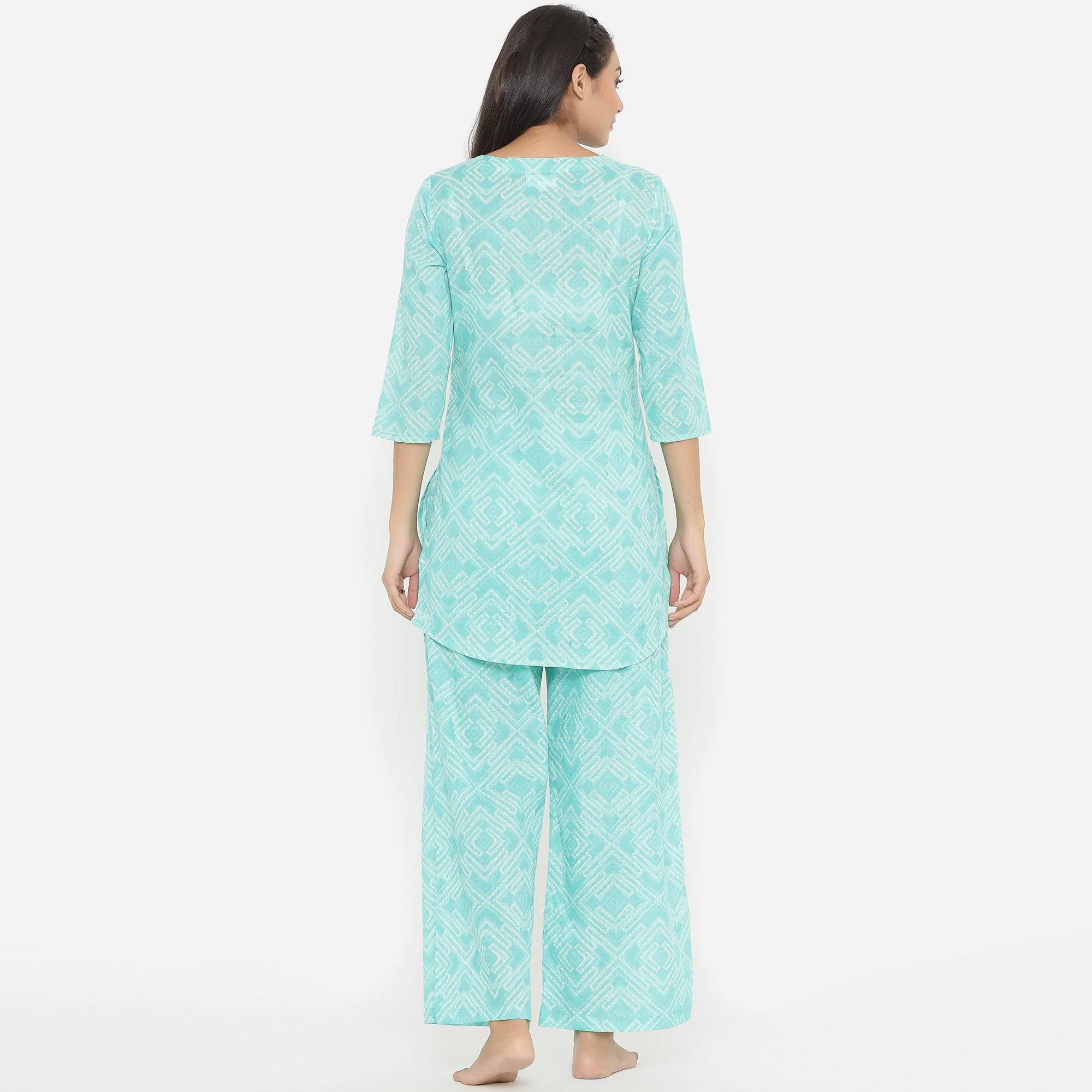 8th Century Shibori On Blue Loungewear