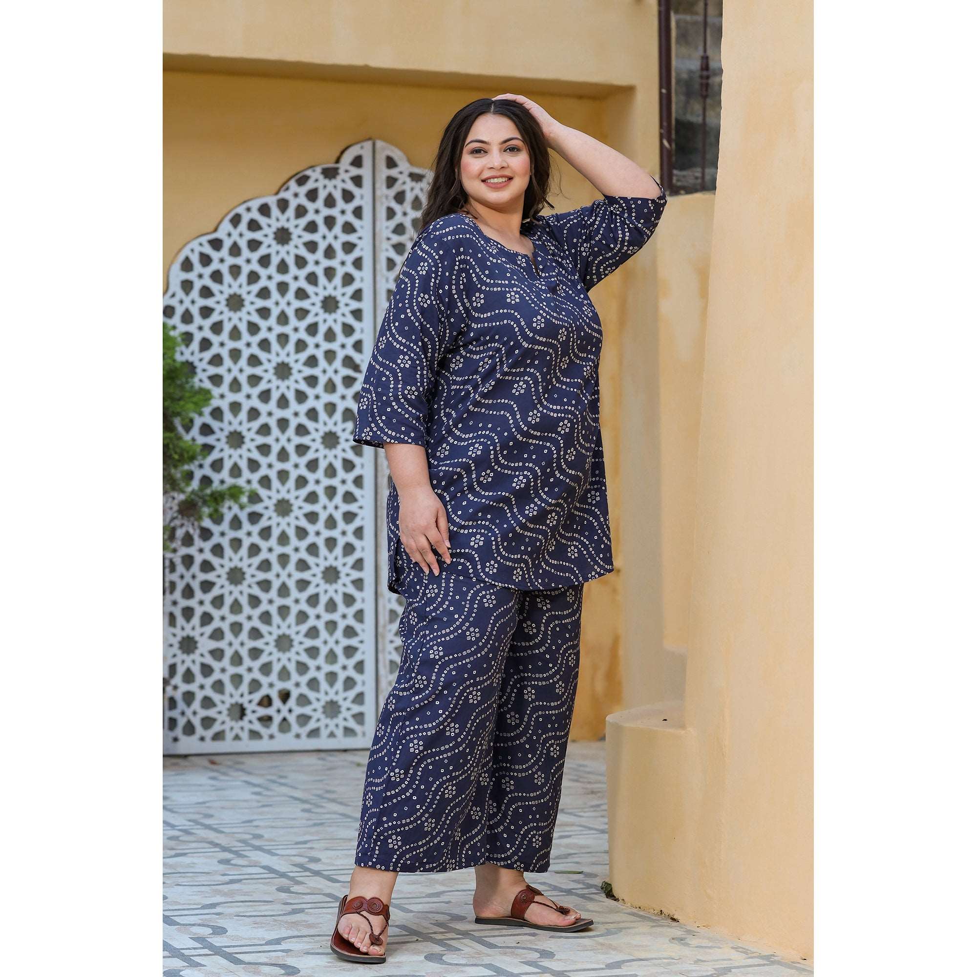 Bandhej on Blue Plus Size Loungewear Set