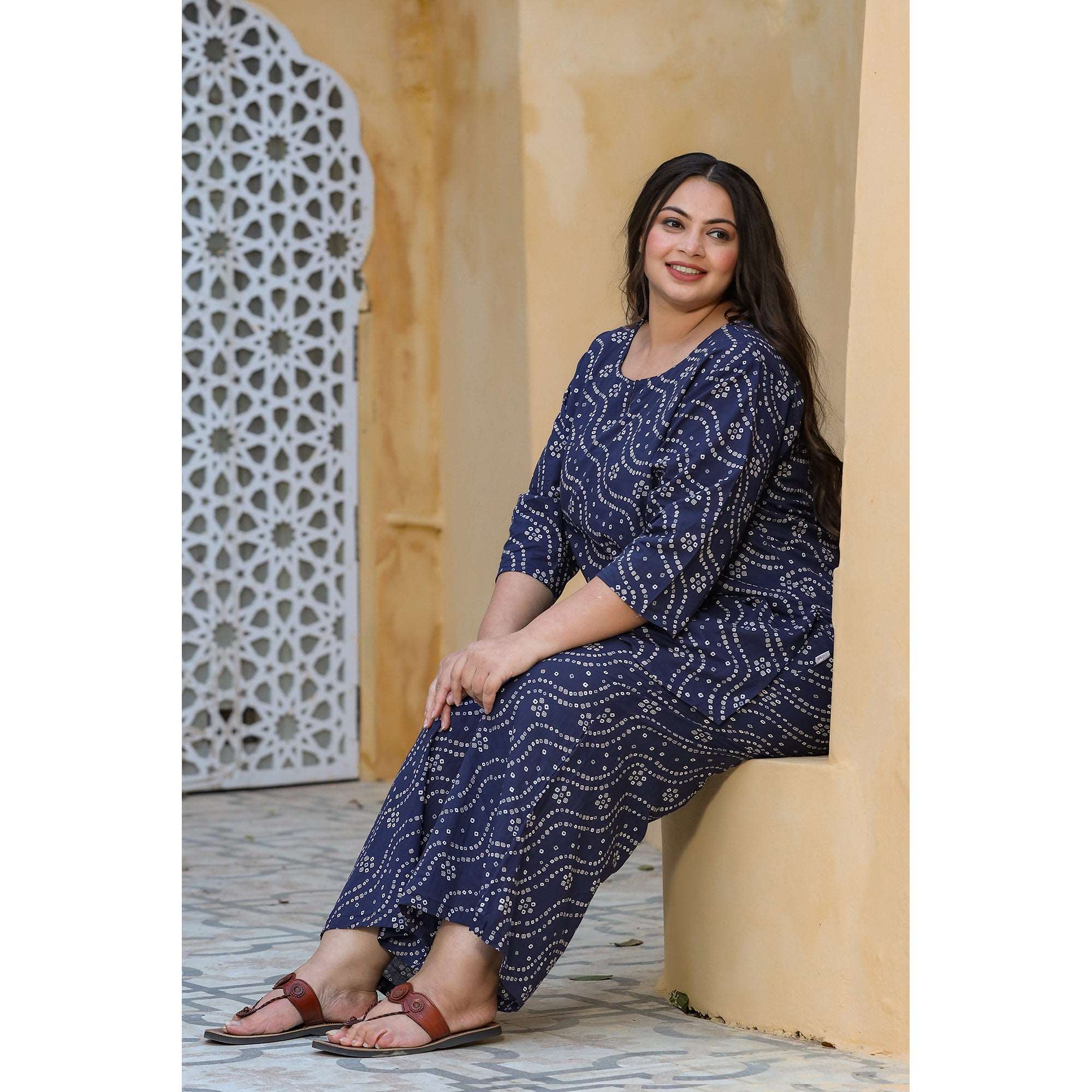 Bandhej on Blue Plus Size Loungewear Set