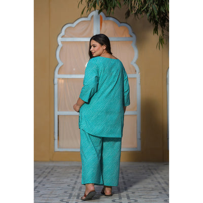 Lehariya on Sea Green Plus Size Loungewear Set