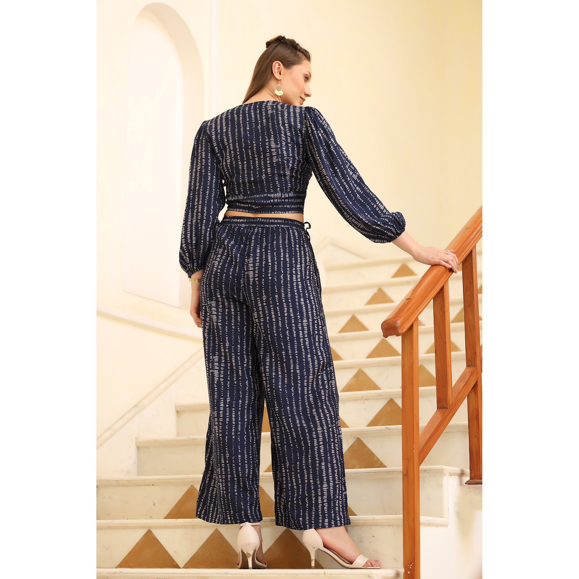 Navy Blue Ensemble Silk Co-ordinate Set