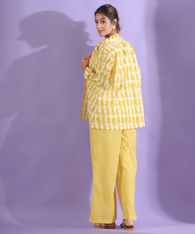 Paisley with Zigzag on Yellow Cotton Three Piece Set