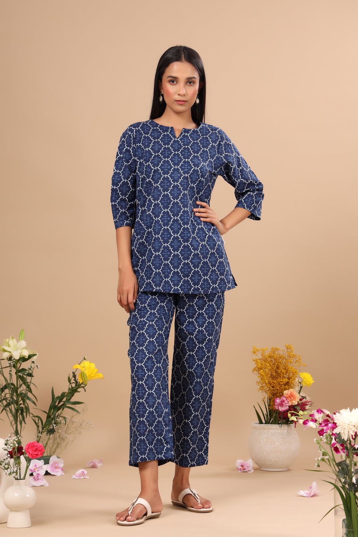 Paradise on Blue Loungewear Top Set