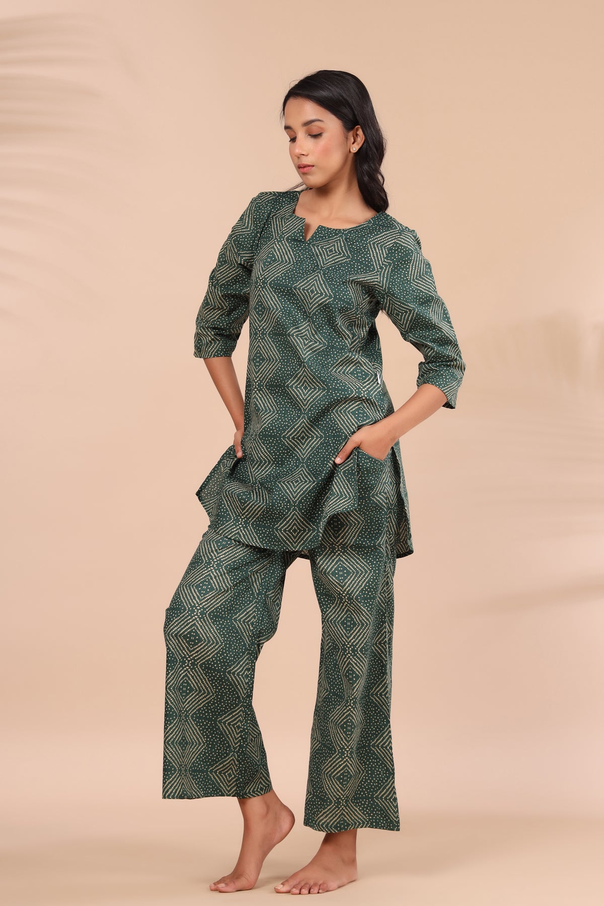 Zig-Zag Bhandani on Green Loungewear
