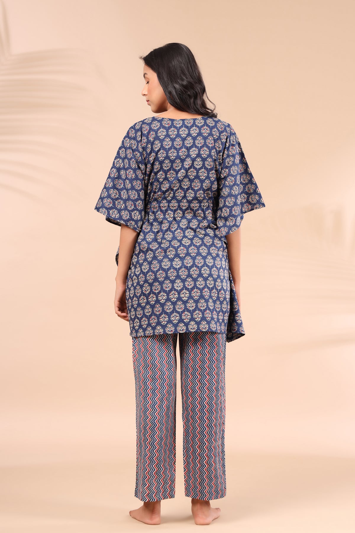 Paisley on Blue Kaftan Pajama Set