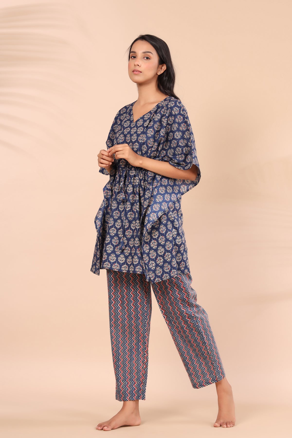 Paisley on Blue Kaftan Pajama Set