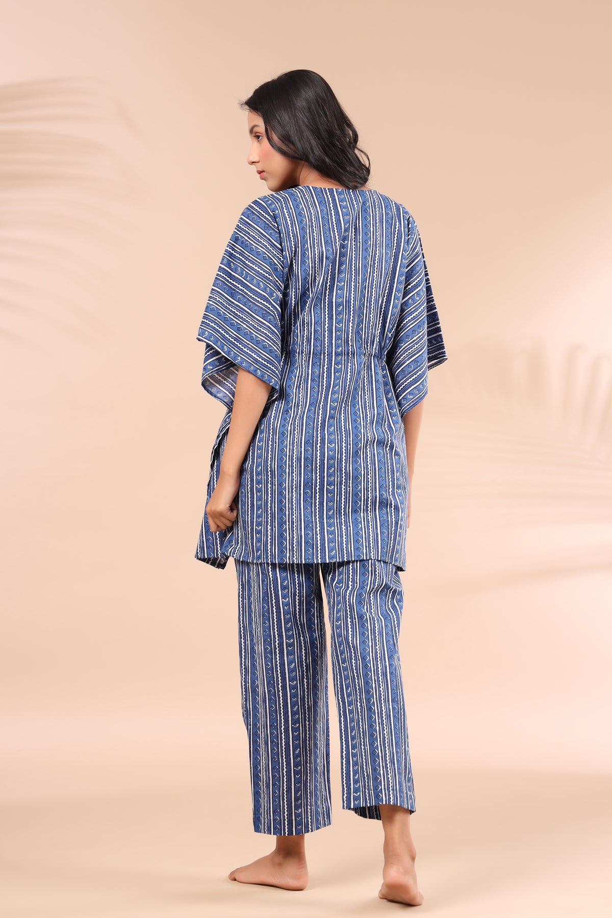 BlueBerry Stripes on Blue Kaftan Pajama