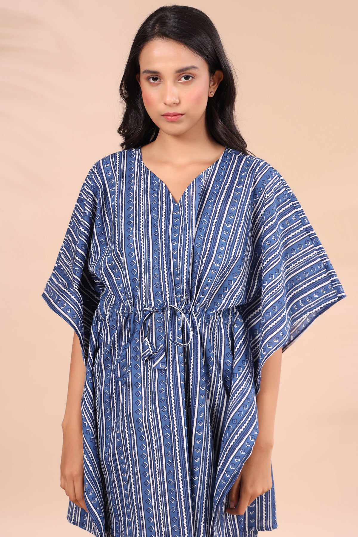 BlueBerry Stripes on Blue Kaftan Pajama