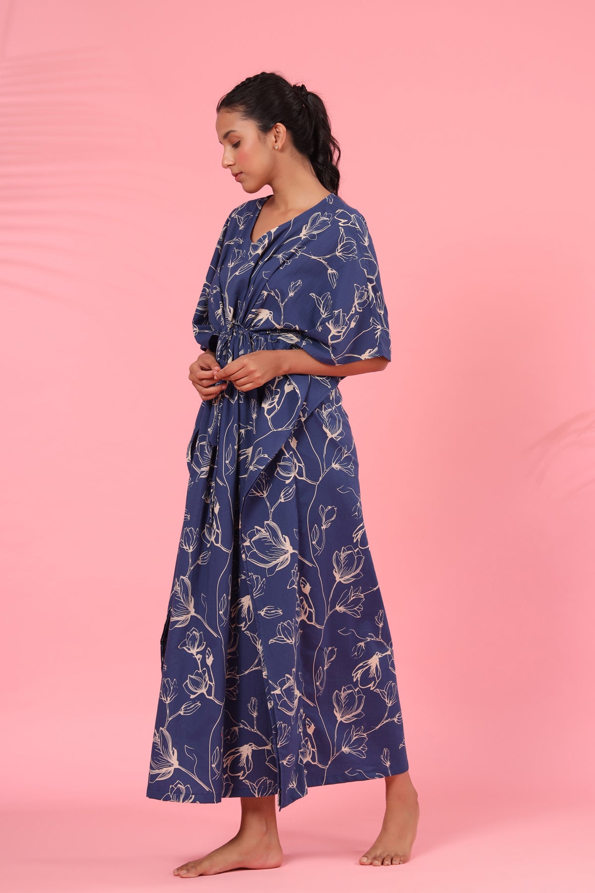 Flowing Jaal on Indigo Kaftan