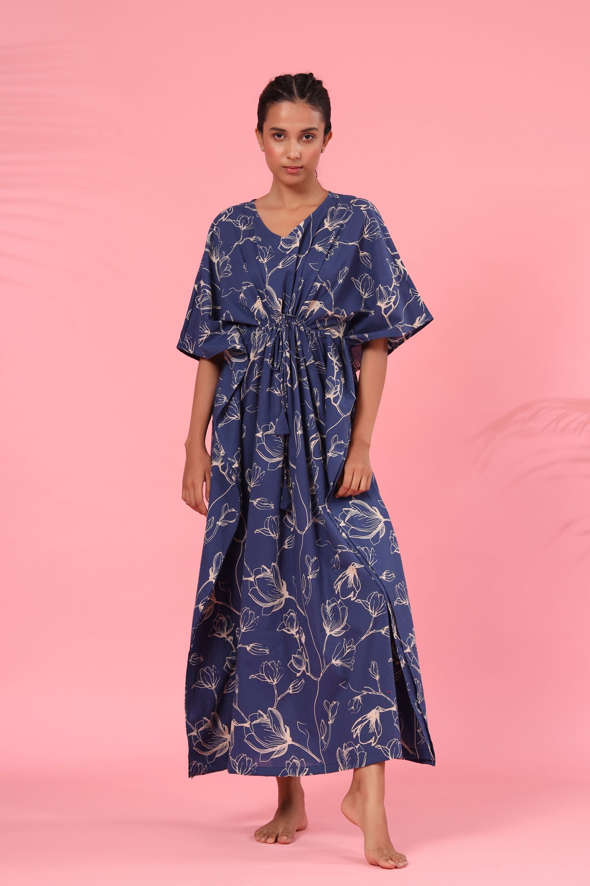 Flowing Jaal on Indigo Kaftan