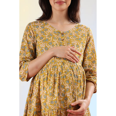 Mughal Jaal on Feeding Maternity Midi Dress