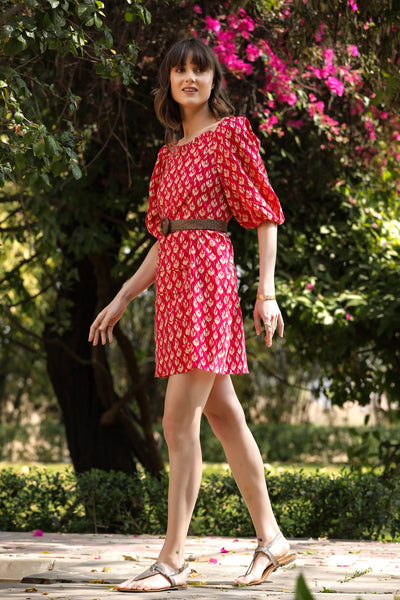 Flames on Cotton Pink Dress