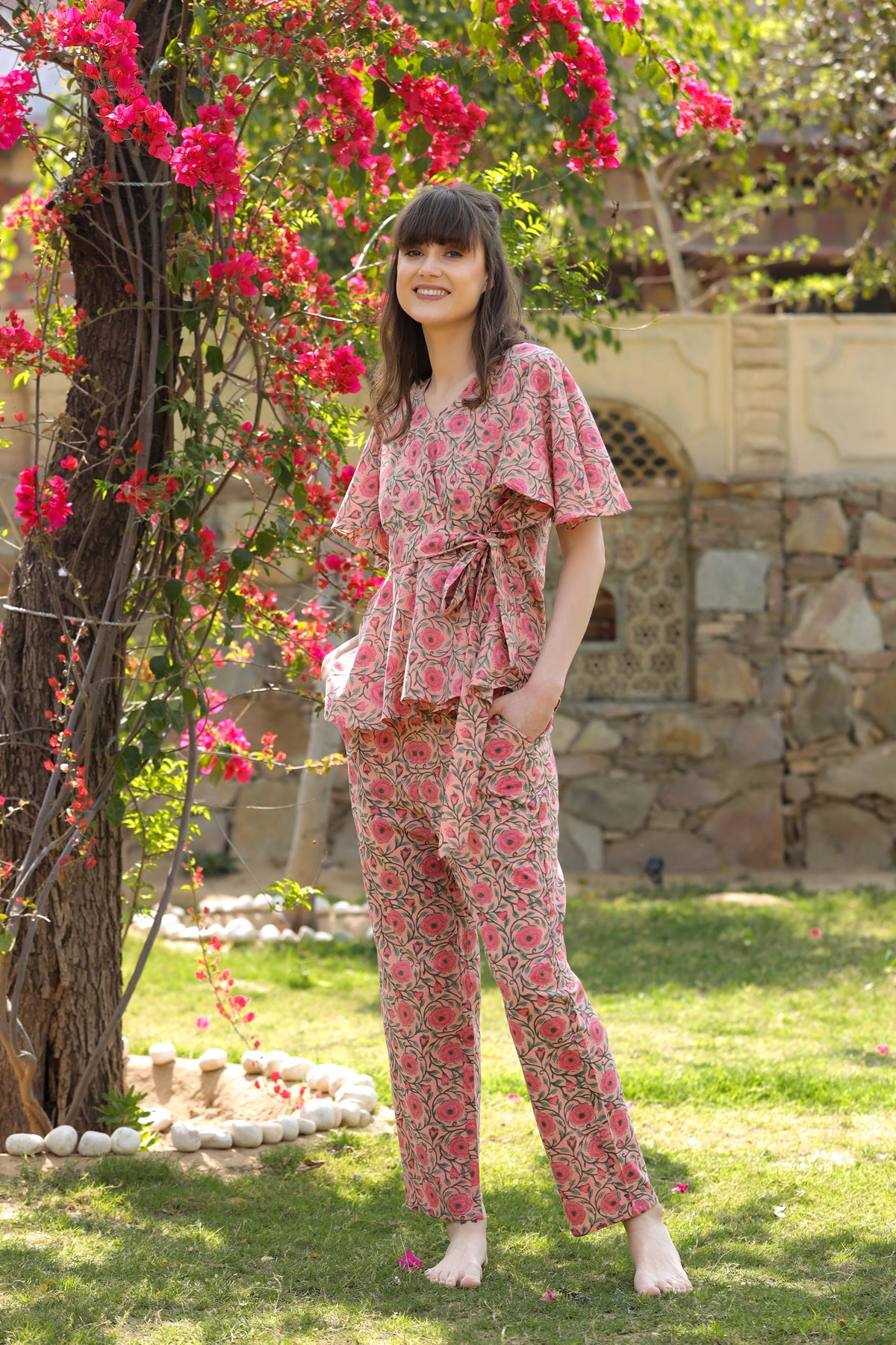 Gulmohar Pink Loungewear JISORA