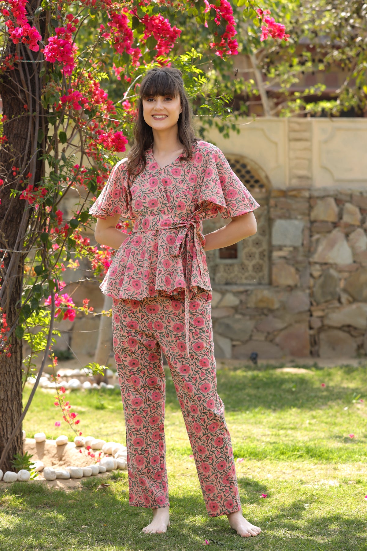 Gulmohar Pink Loungewear JISORA