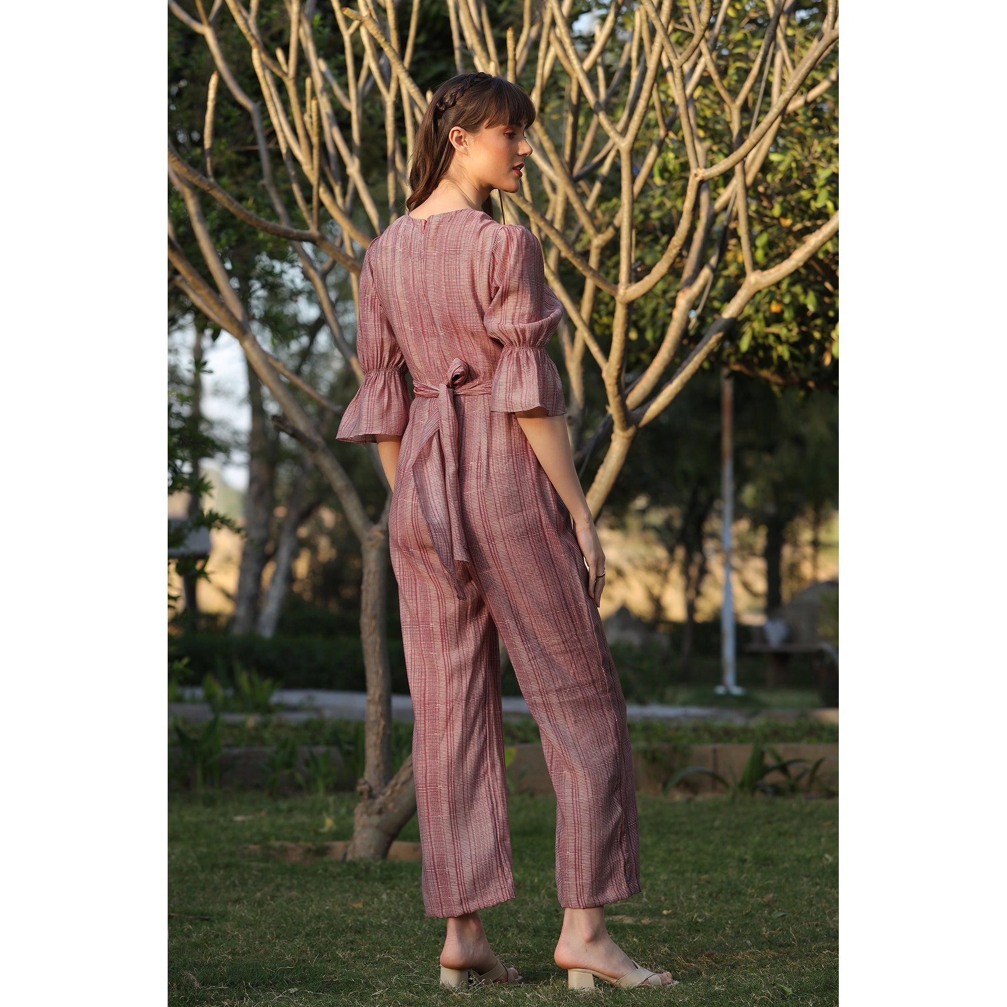 Pink Gooseberry on Russian Silk Jumpsuit